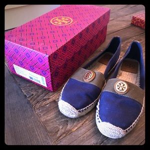 Tory Burch Navy Beacher Flat Espadrilles